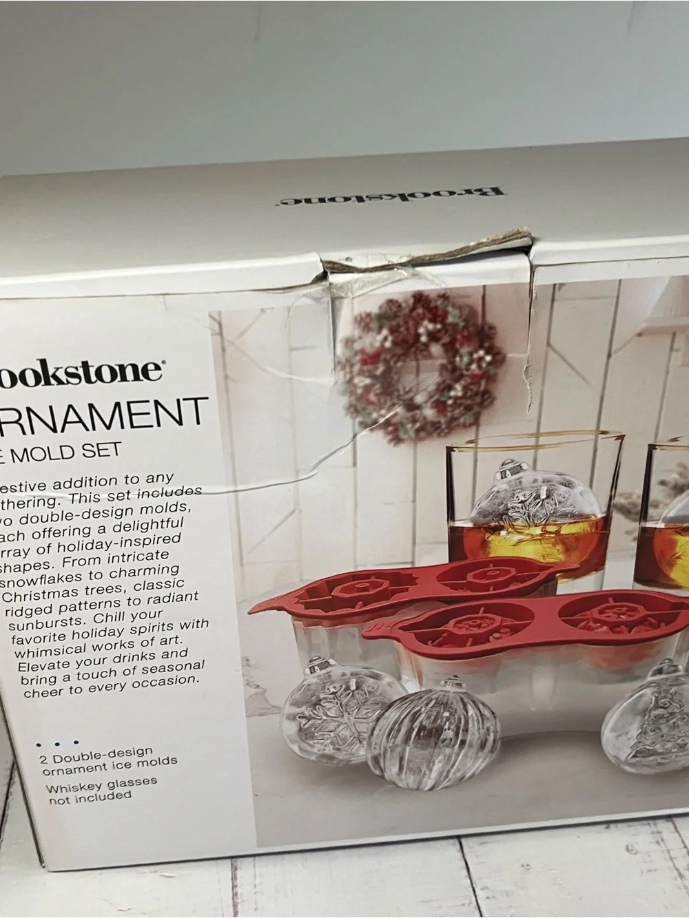 Brookstone Ornament Ice Mold Set Open Box Christmas Spheres Holiday